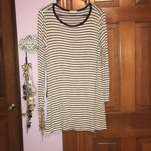 Black and white striped T-shirt dress